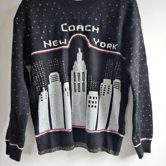 Coach 1941 Holiday Cityscape Intarsia Limited Edition Pullover Sweater Size M - Picture 13 of 17